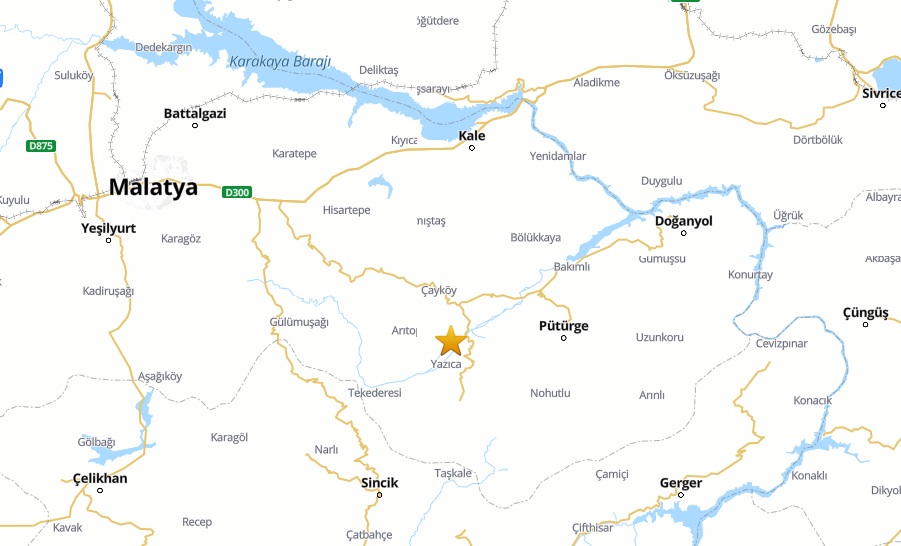 Pütürge’de 3.9 Şiddetinde Deprem