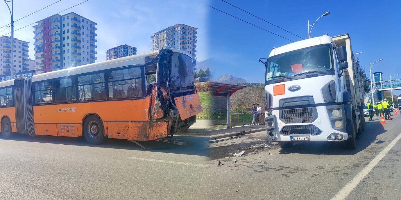 Hafriyat Kamyonu Otobüse Çarptı: 20 Yaralı!