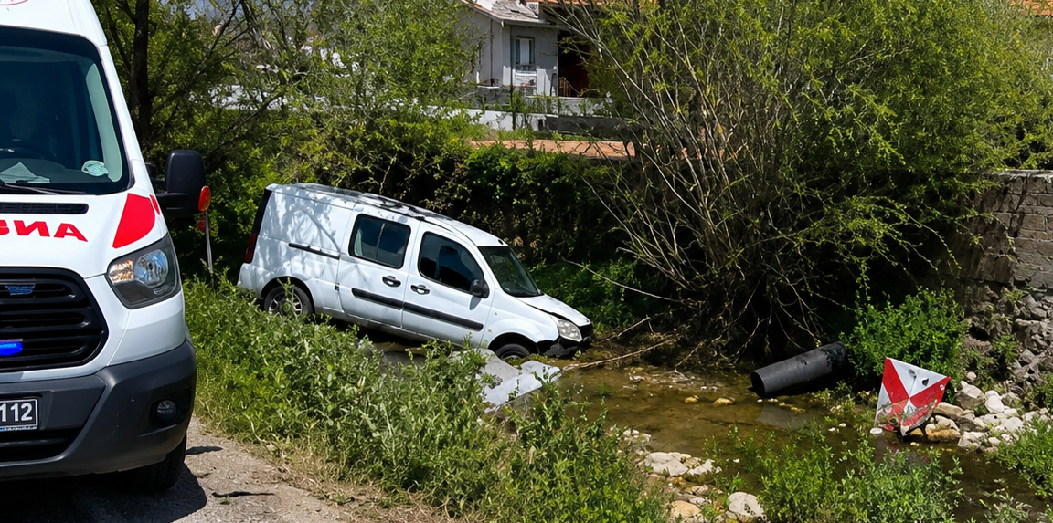 Doğanşehir’de Yoldan Çıkan Ticari Araçta ki 2 Kişi Yaralandı!