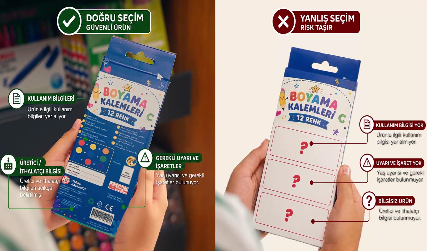 Kırtasiyede Güvenli Ürün Uyarısı