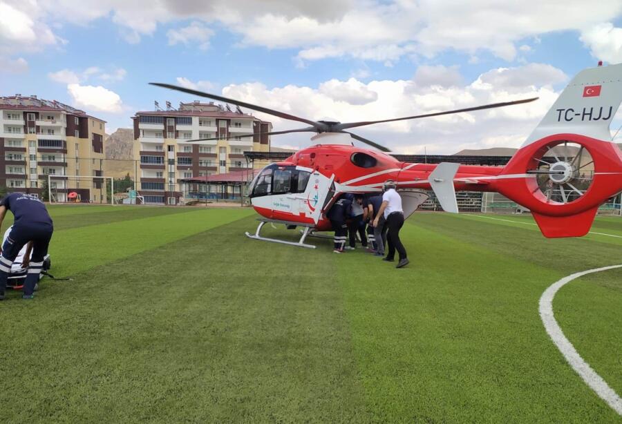 YARALI GENCİN İMDADINA HAVA AMBULANSI YETİŞTİ
