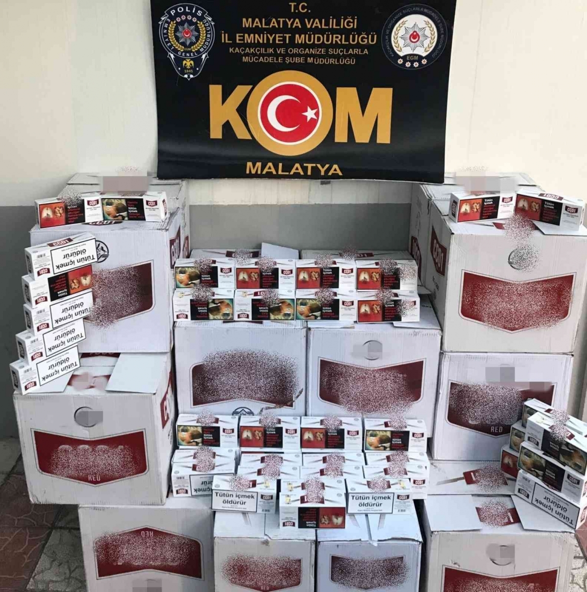 Malatya’da 201 bin 600 adet makaron ele geçirildi