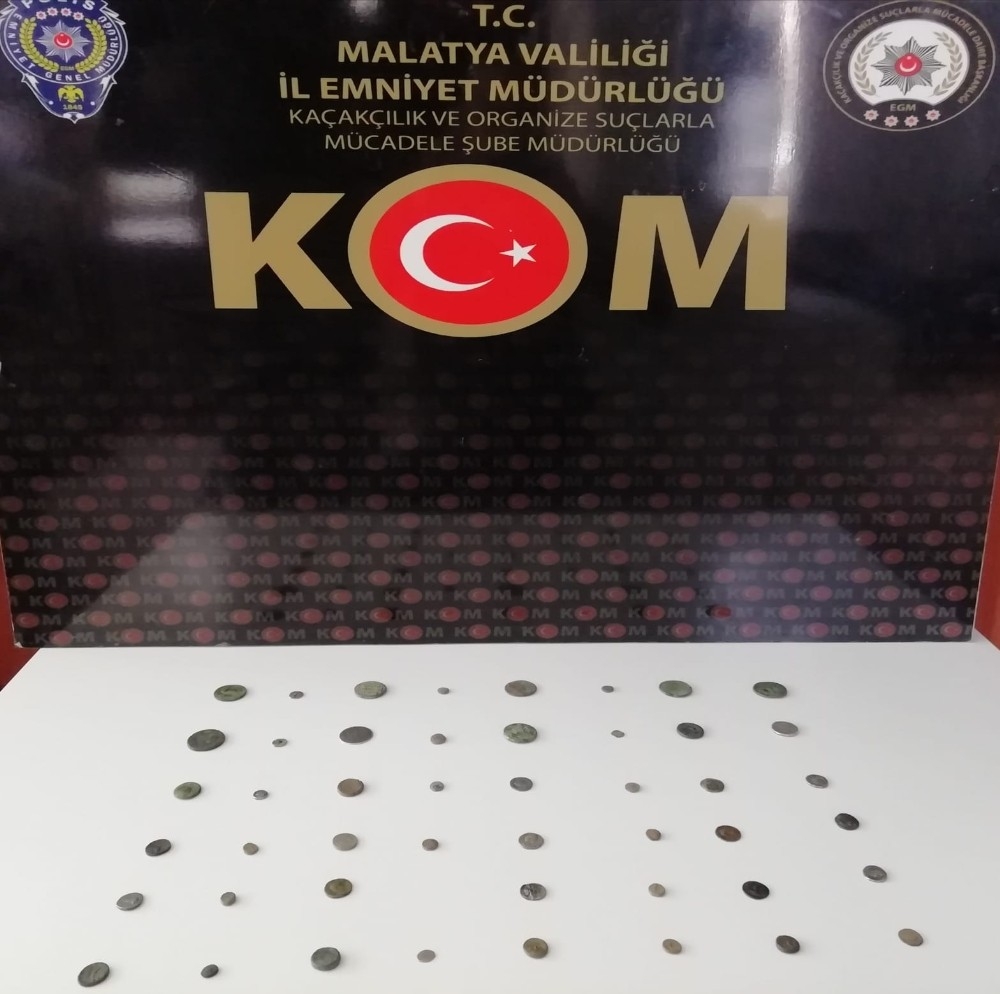Malatya’da 47 adet sikke ele geçirildi